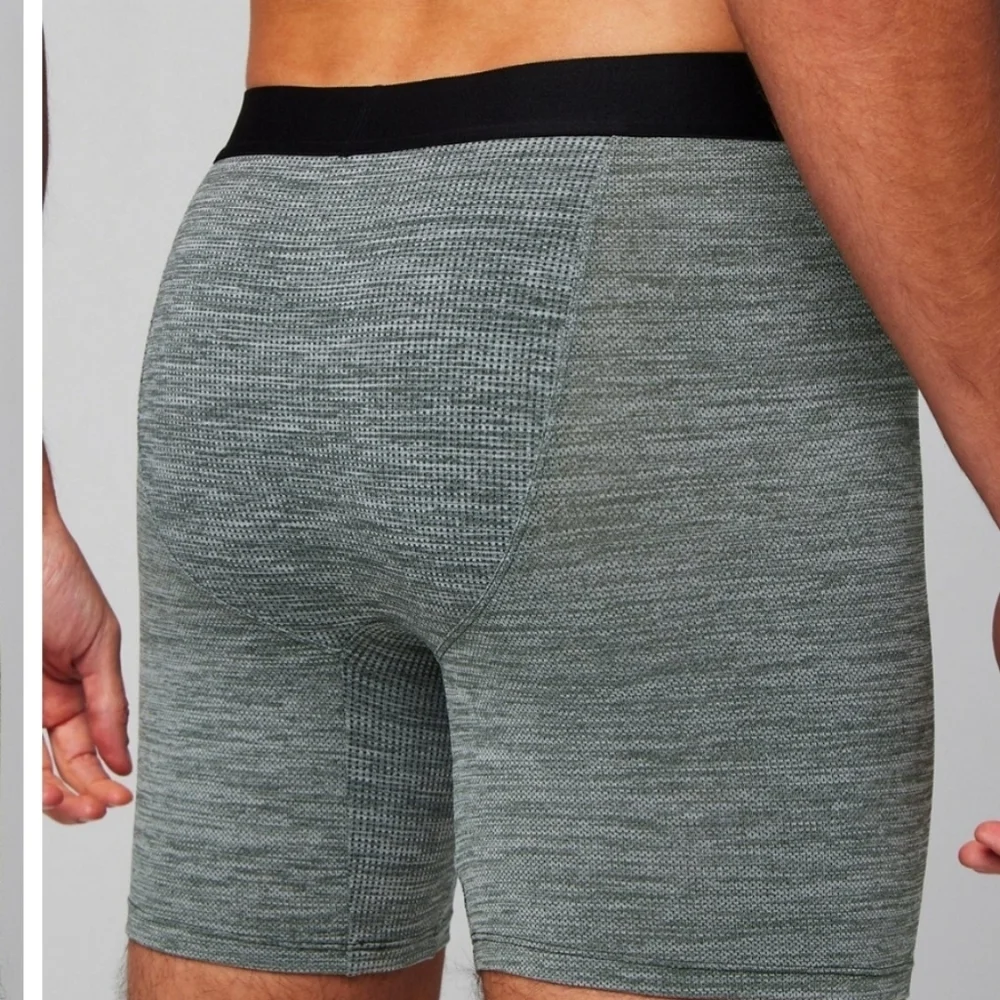 NWT Fabletics set of 2 the blueprint‎ boxer brief in heather grey & navy size Sm